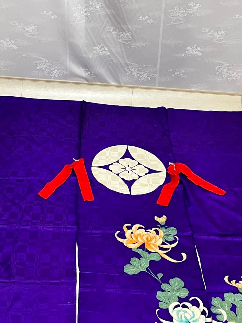 加賀のれん　菊柄　郷土　花嫁のれん