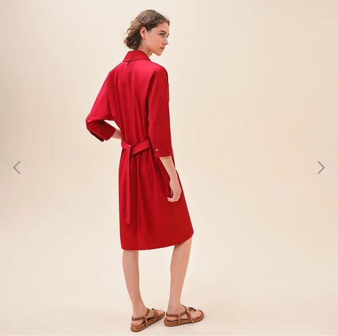 最終価格新品HERMESエルメス　 シャツワンピース　シャツドレス34 24SS