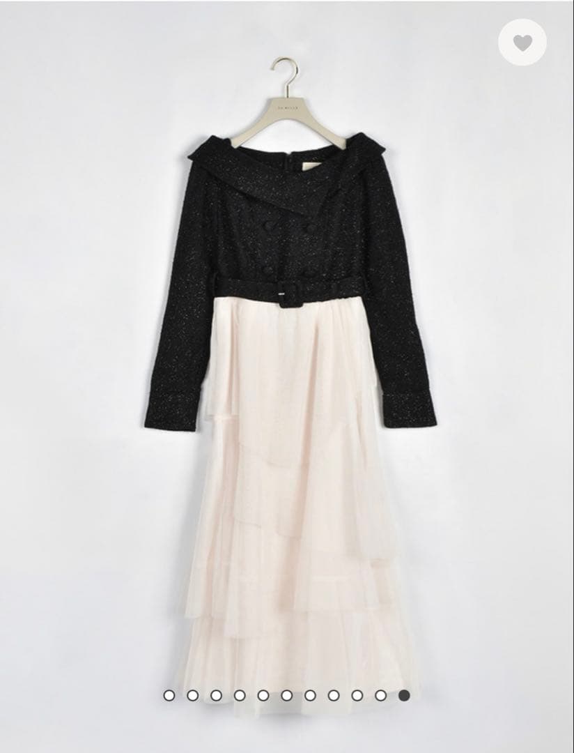 An MILLE アンミール　チュールドッキングツイードワンピース