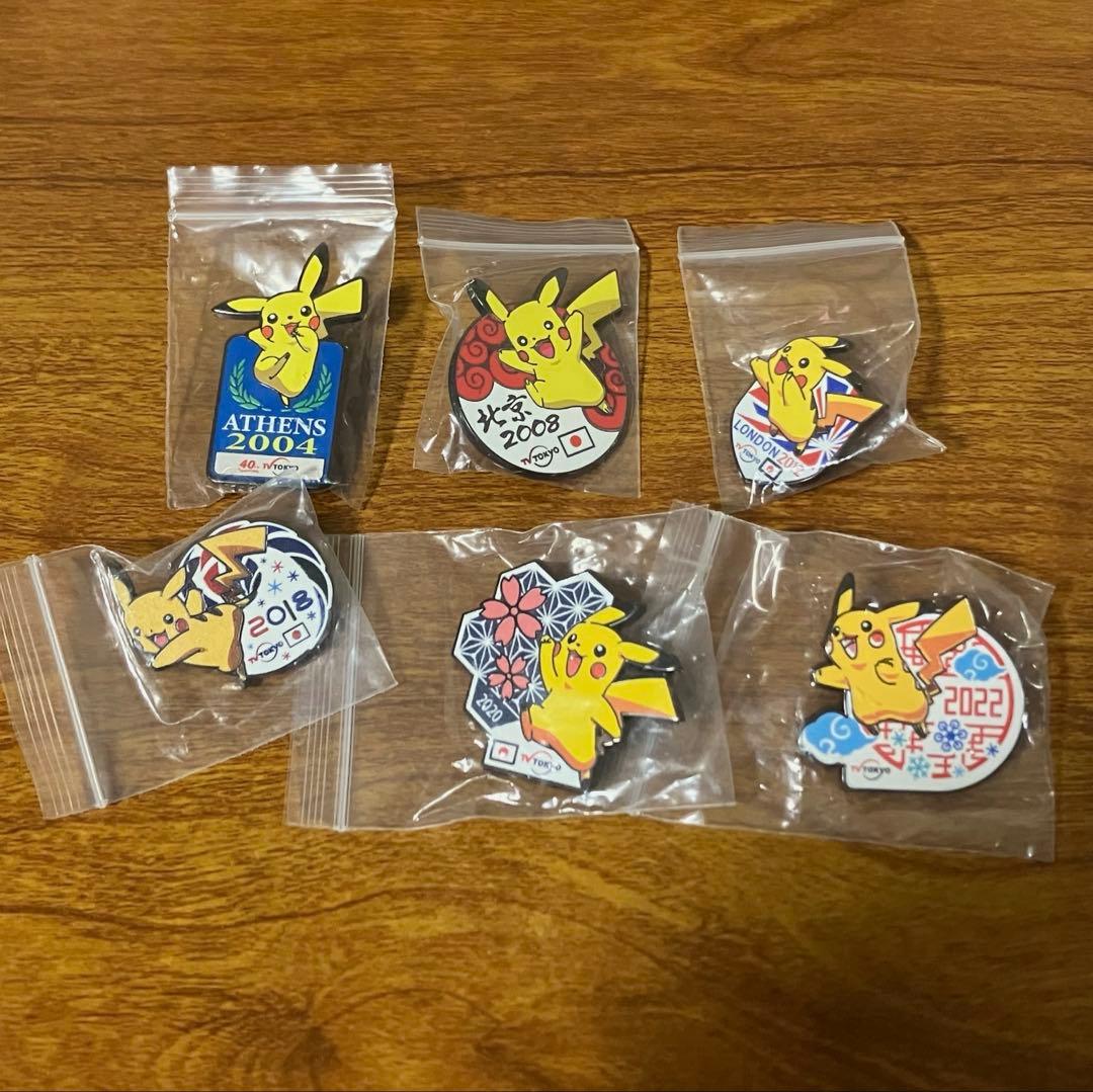 オリンピック ピカチュウ ピンバッジ フルセット 6ピン