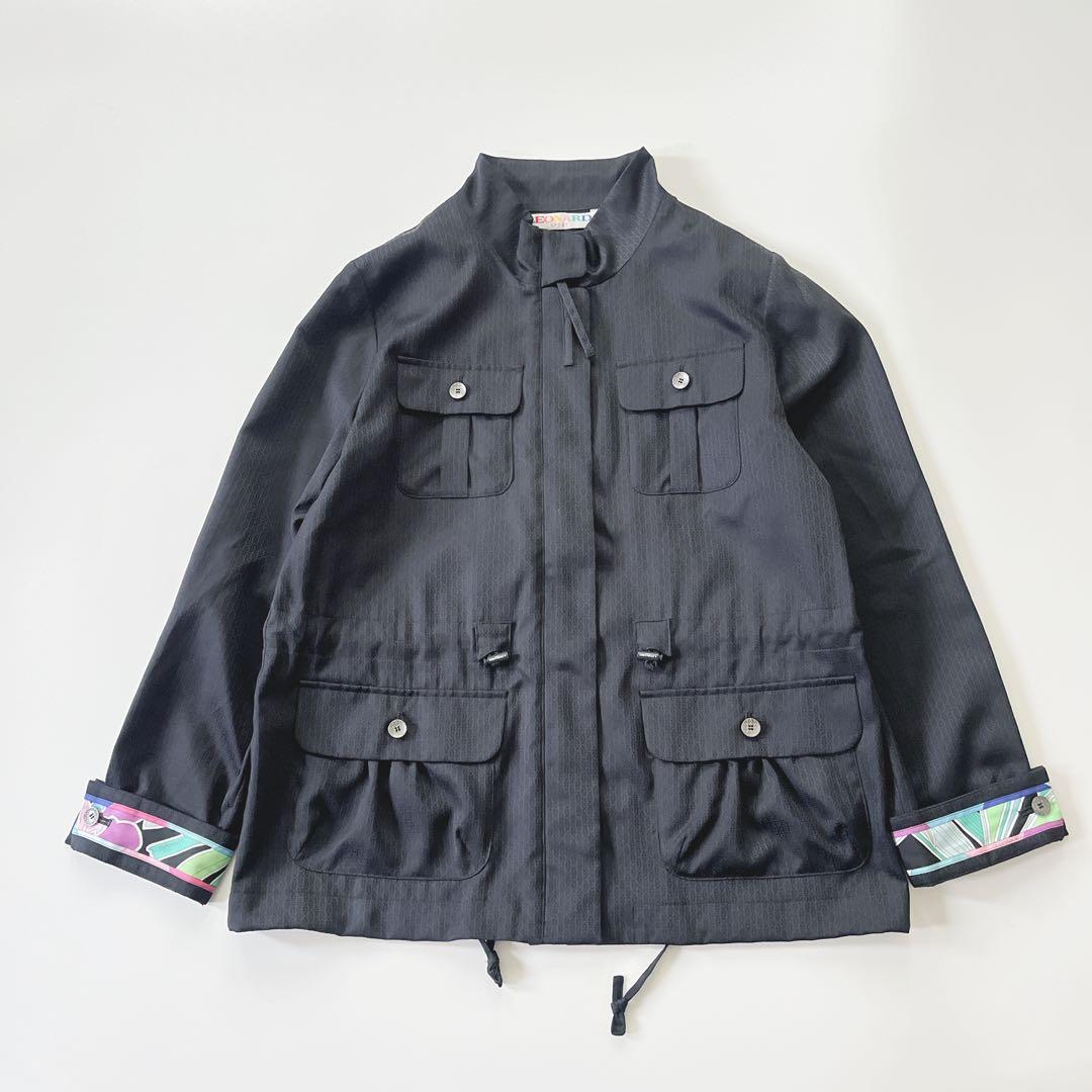 ◇358 美品 レオナール【40】モッズコート アウター ブラック