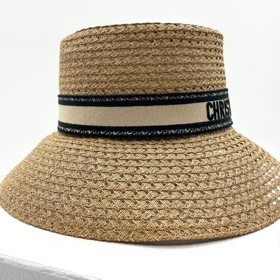 鑑定済・美品★クリスチャンディオール D-BOBBY ボブハット　ワイドリム