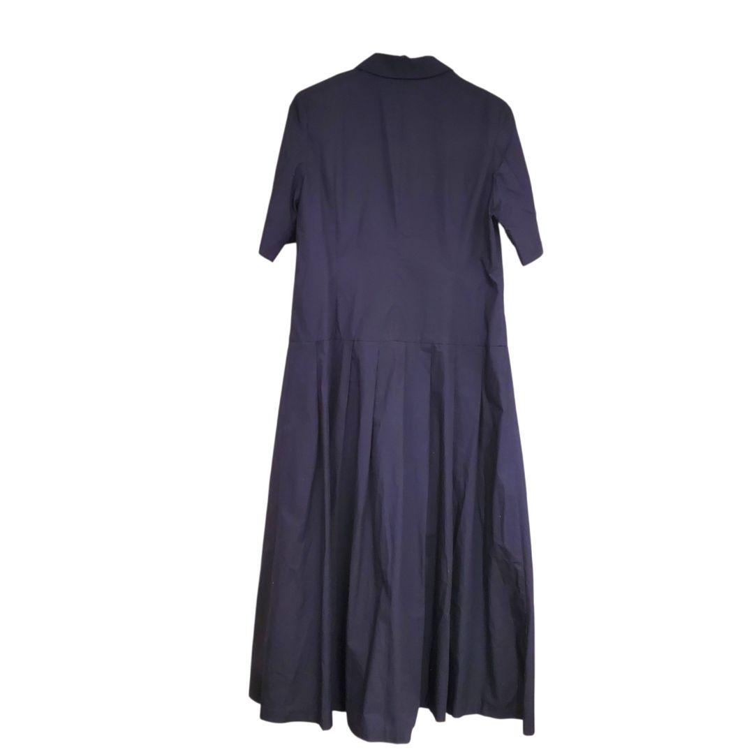 VERMEIL par iena リネンコットンタイプライターワンピース紺色38