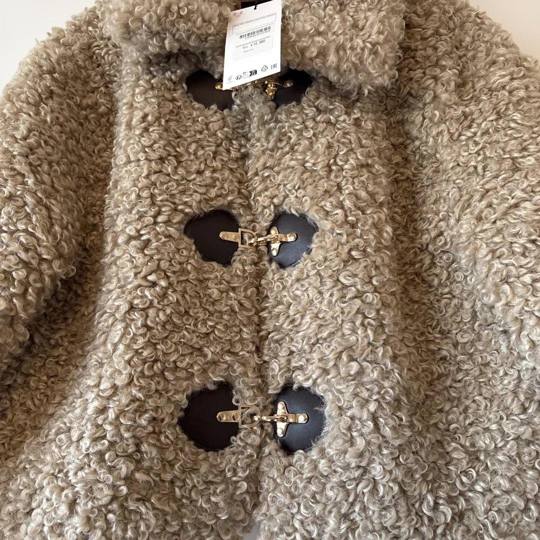ZARA トグルボタン フェイクファージャケット L