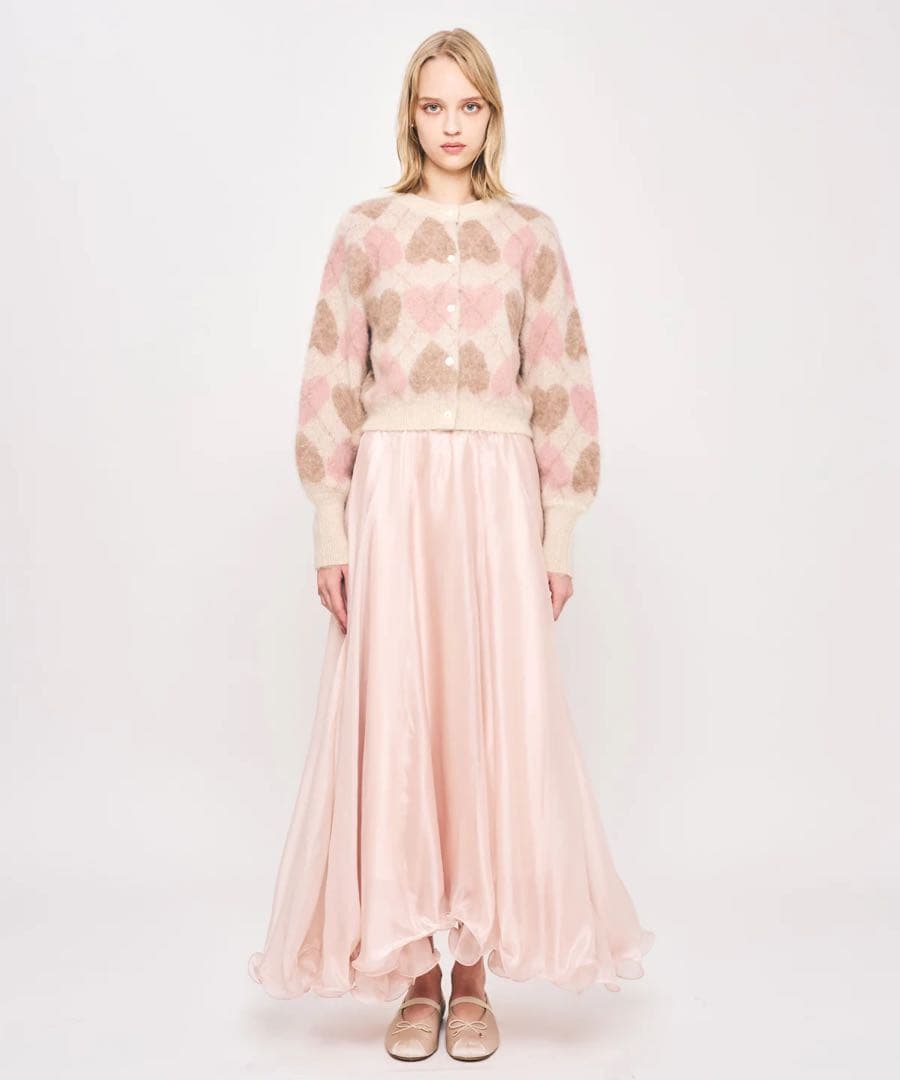 DEICY デイシー ハートアーガイルカーディガン ピンク新品