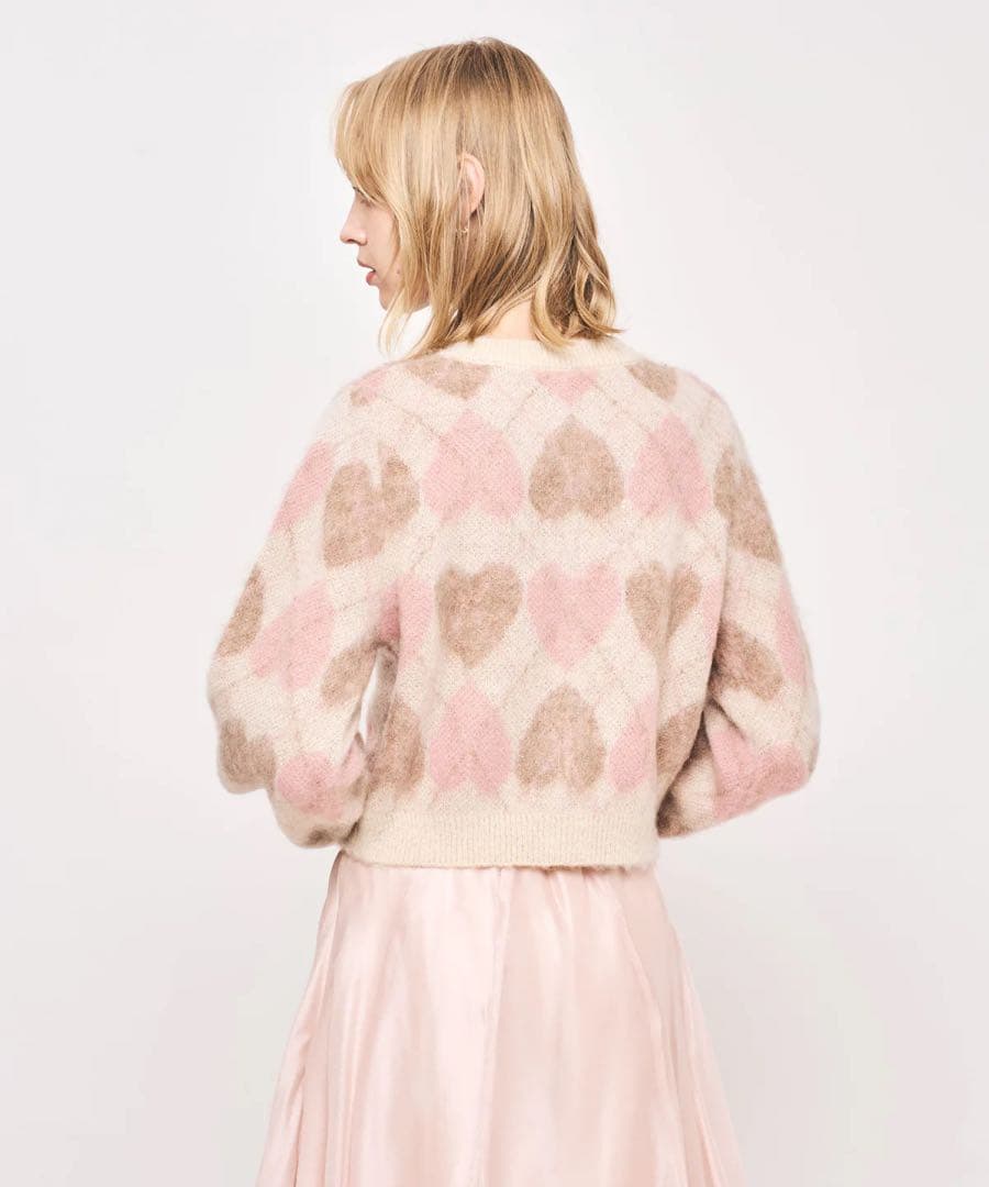 DEICY デイシー ハートアーガイルカーディガン ピンク新品