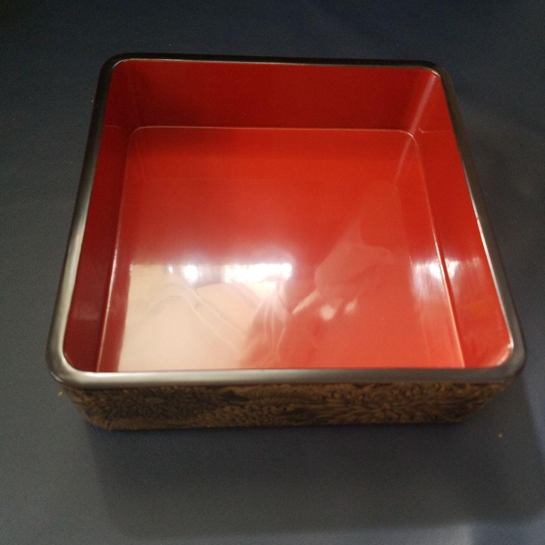 美品 沈金 二段重 総菊詰文 重箱　金蒔絵 漆器　木製　本漆 輪島塗 古美術品