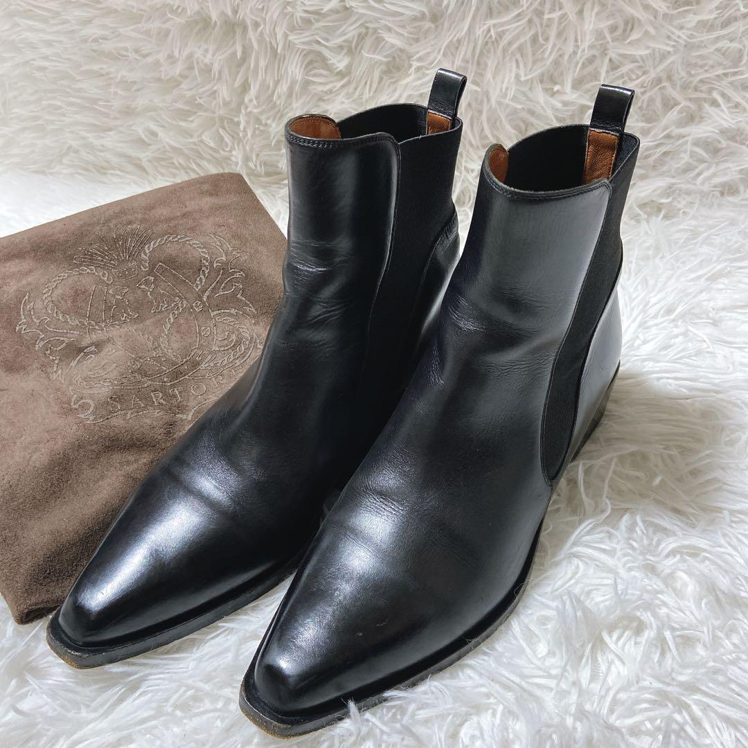 良品⭐️ SARTORE サルトル　サイドゴア　ブーツ　レザー　袋付　37 1/2
