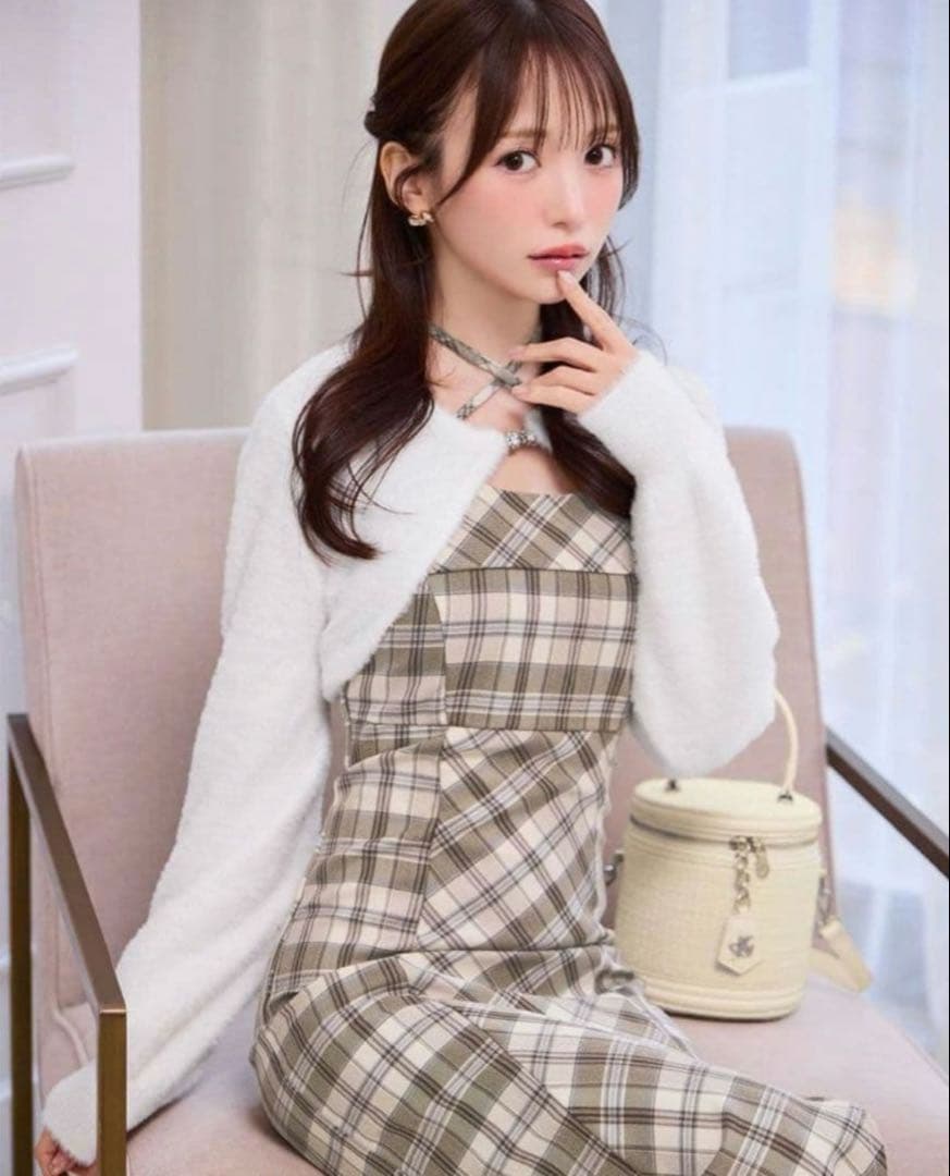 ミシェルマカロン アンサンブルチェックワンピース XS