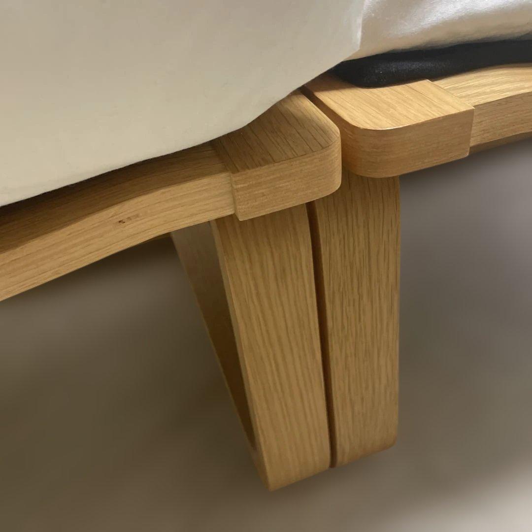 無印良品リビングでもダイニングでもつかえるソファチェア・オーク材　　2人掛け