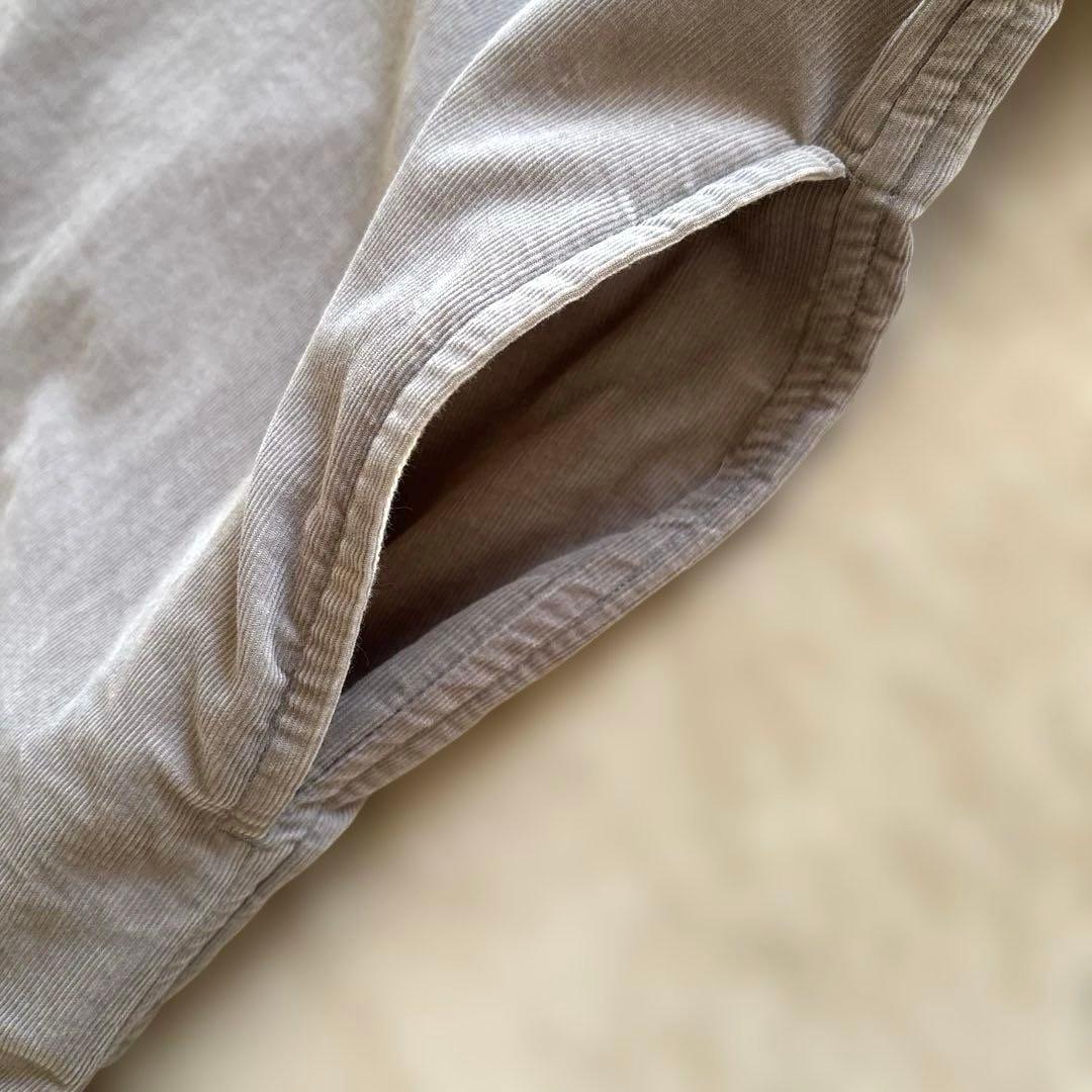 HUIS ハウス 遠州織物 みじんコール ロング シャツ グレー ゆったり