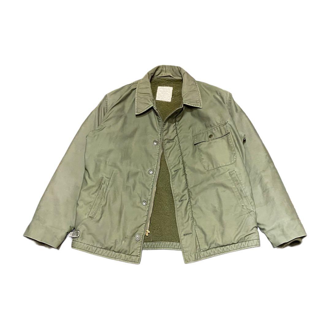 【L】80s U.S.NAVY A-2 デッキ ジャケット ミリタリー 米軍実物
