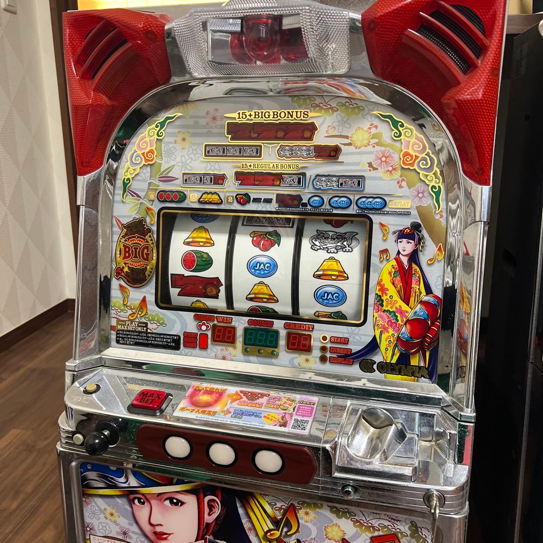 【パチスロ実機】オリンピアNew島唄 30  ４号機 レア 花笠パネル