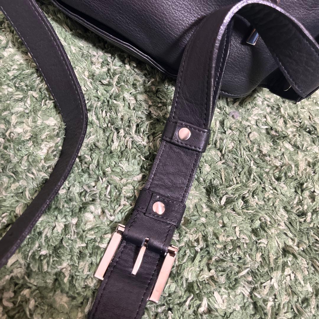 M.U.L. キャンディバッグ　レザー　ブラック　ソフトダメージオイルレザー