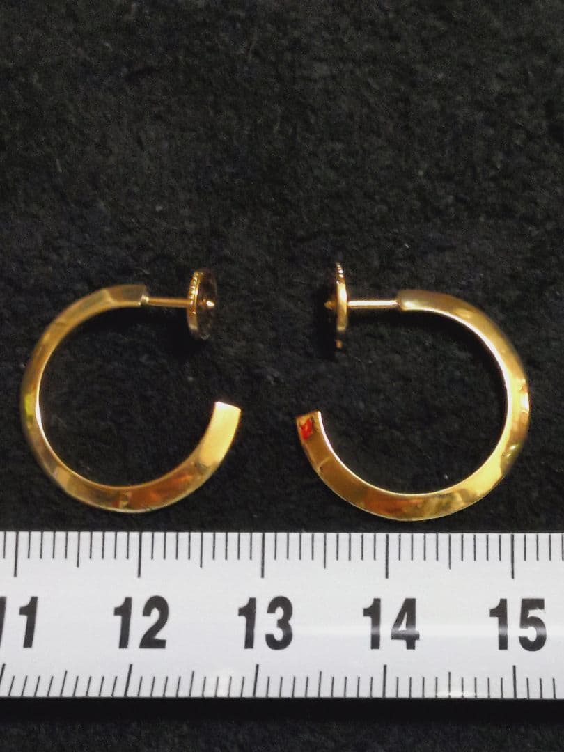 eyefunny ゴールド 金 ピアス フープ 両耳用 750