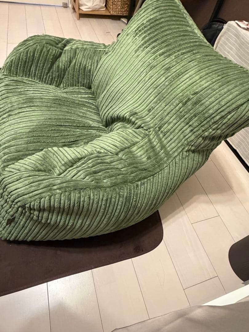 グリーン コーデュロイ リクライニングソファ