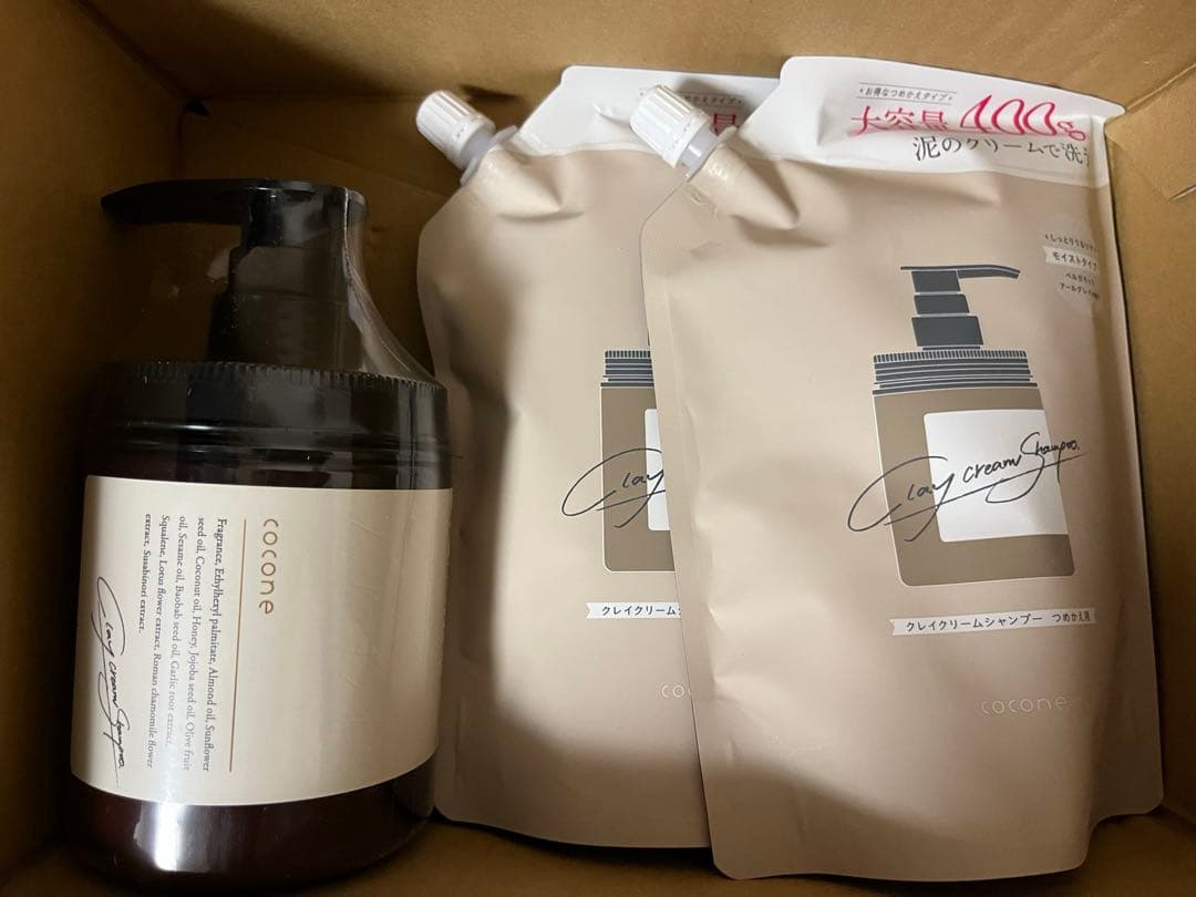 cocone（ココネ）クレイクリームシャンプー 本体1個＋詰め替え2個
