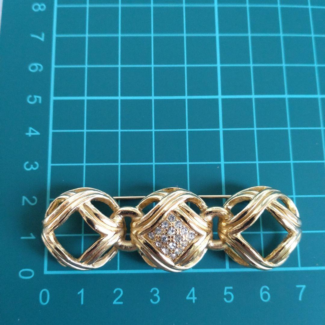 Christian Dior　ディオール　ラインストーンブローチ