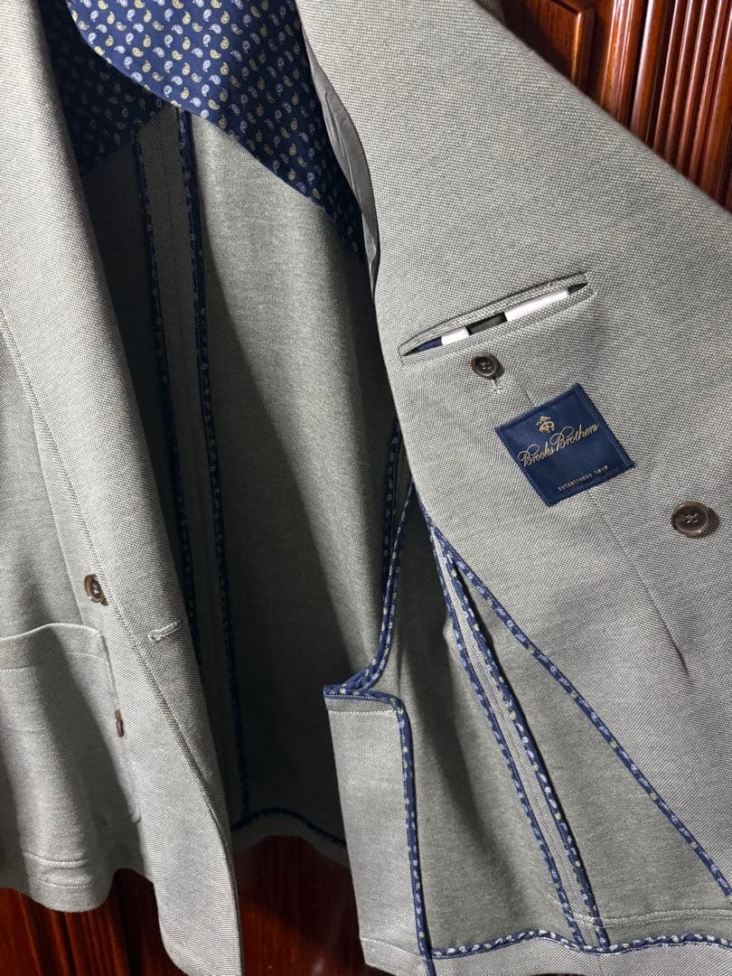 ブルックスブラザーズ ダブルジャケット ペイズリー ストレッチ