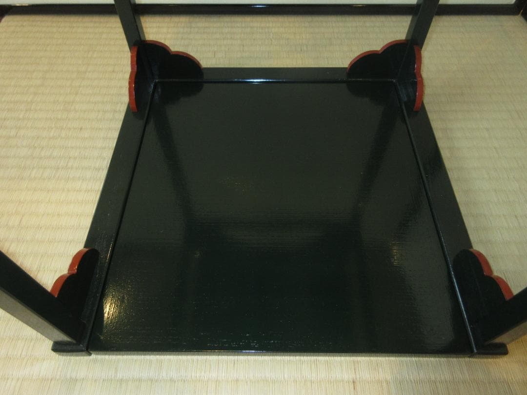 送料込【逢絢亭】茶道具 糸巻棚 柿合塗 組立式 爪紅 表千家好写 木製 作家物