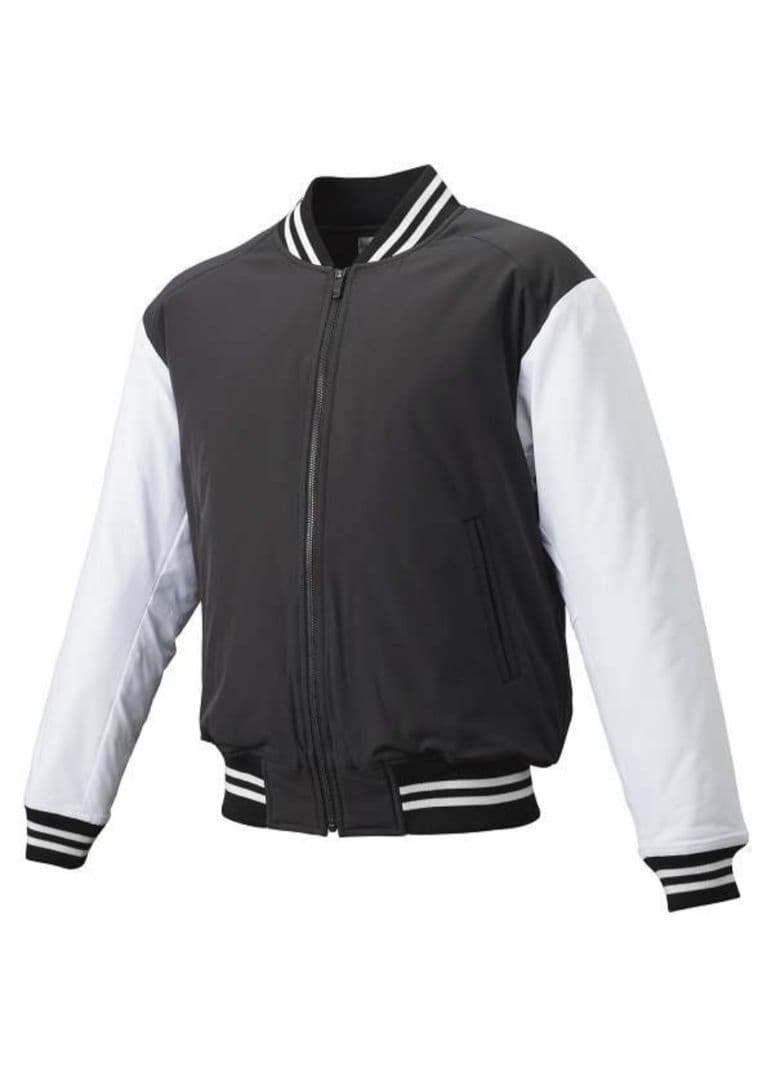 SSK 蓄熱中綿フルZIPグラウンドコート ブラック×ホワイトXO