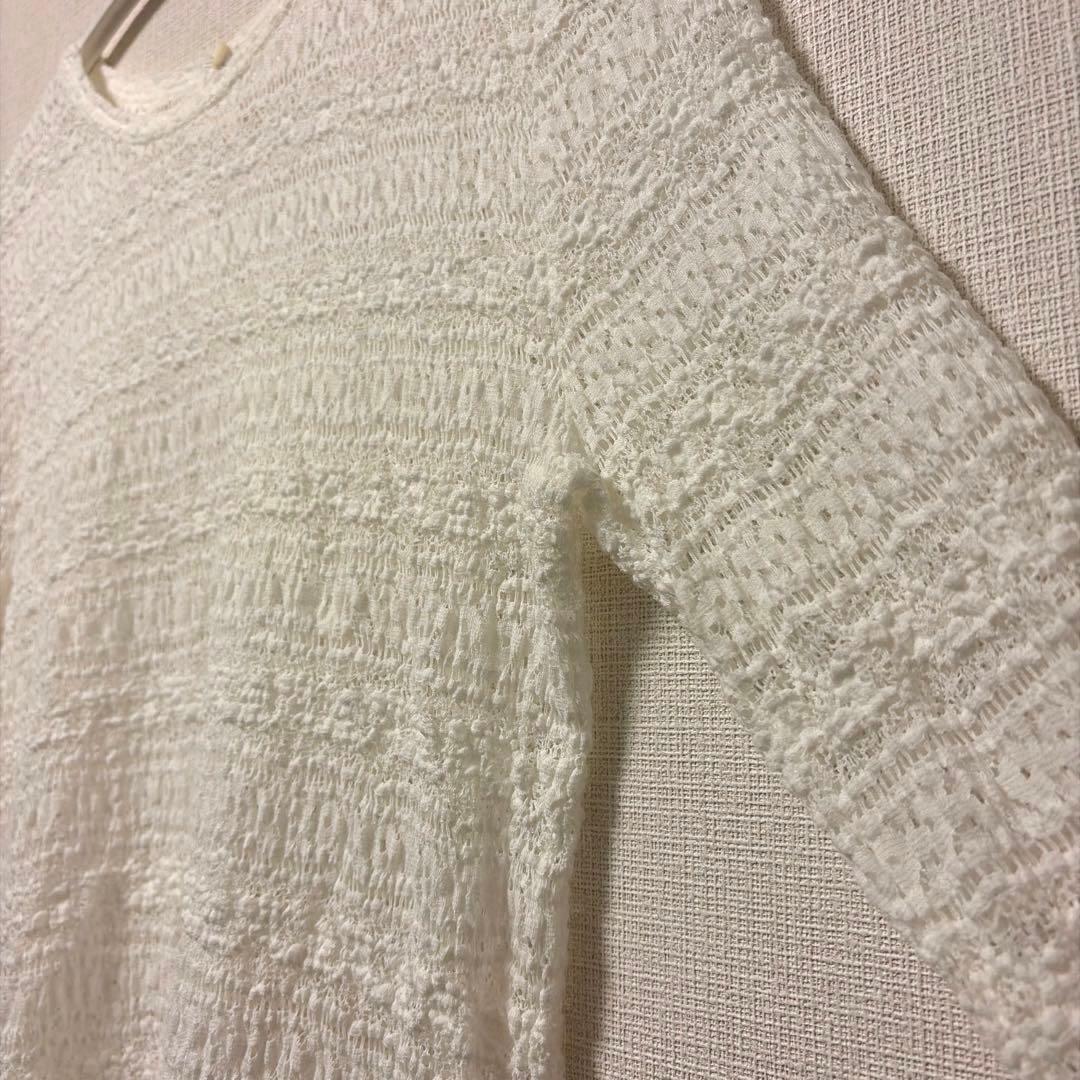 美品 イエナ IENA Flowerストレッチレース プルオーバー ホワイト