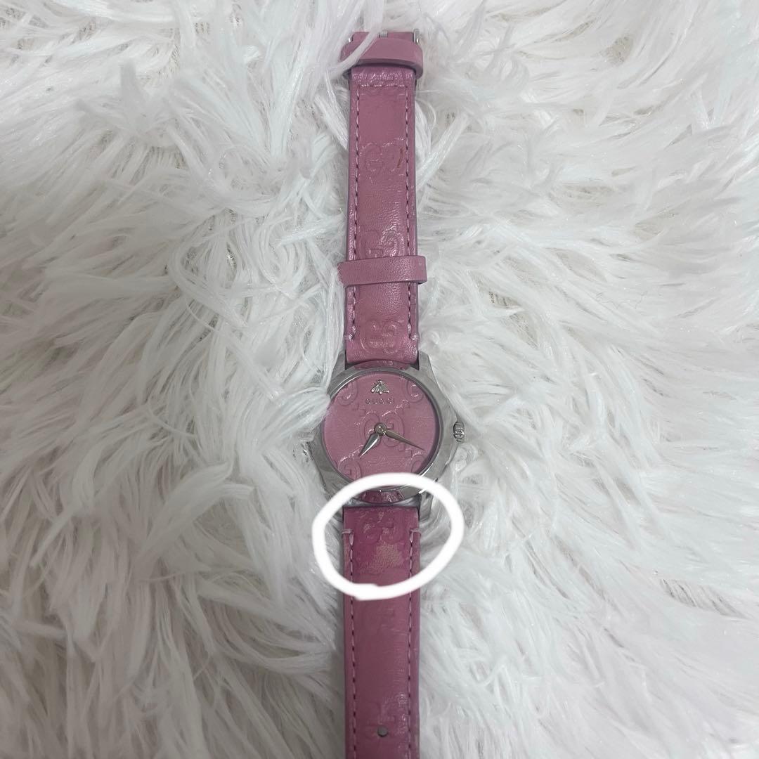 GUCCI ピンク レザー 時計