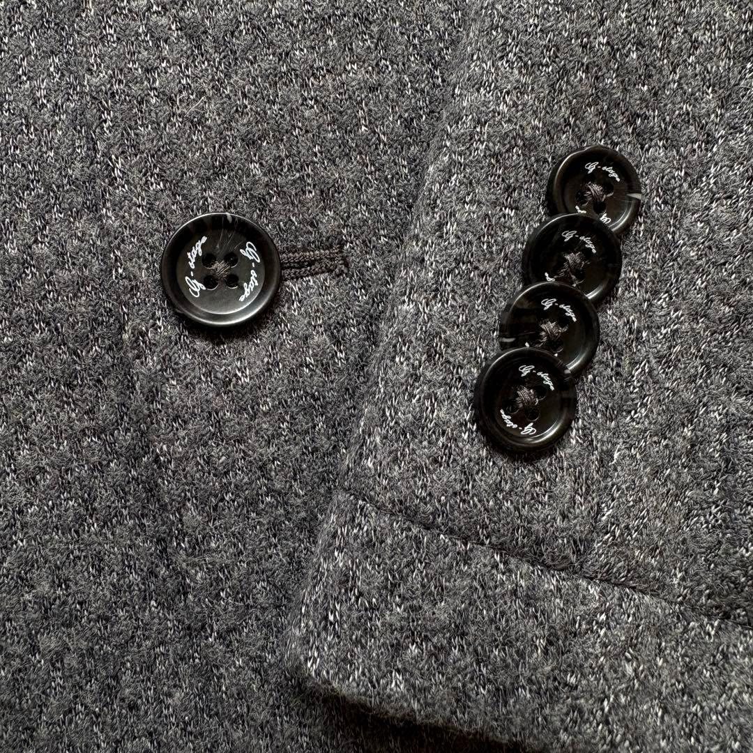 ★美品 3L★ G-stage ニット テーラード ジャケット 2B グレー