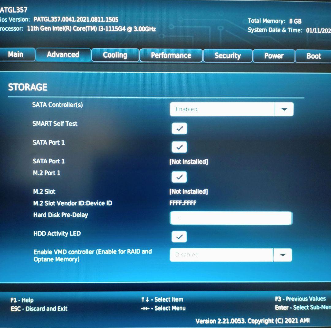 Intel インテル NUC11 NUC11PAHi3 Core i3 ミニPC
