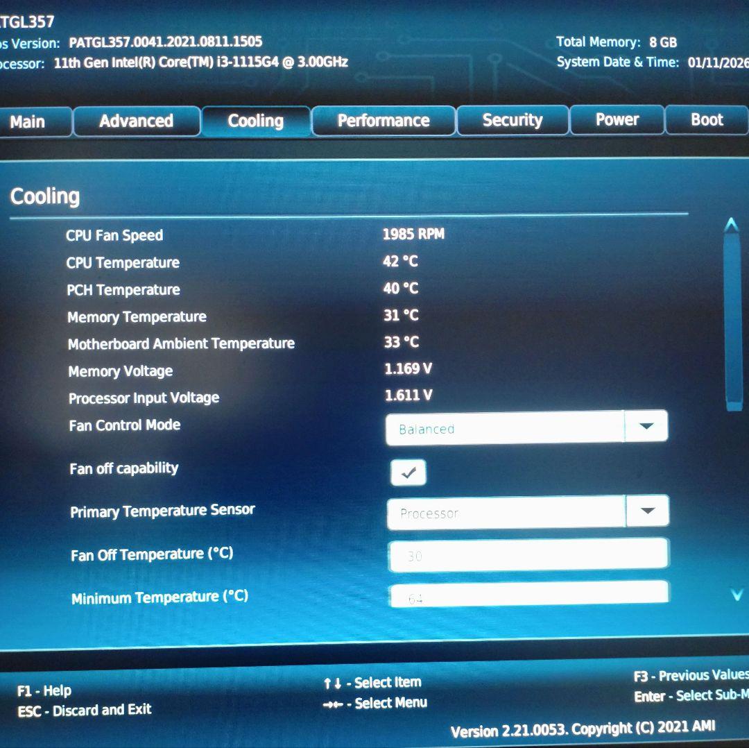 Intel インテル NUC11 NUC11PAHi3 Core i3 ミニPC