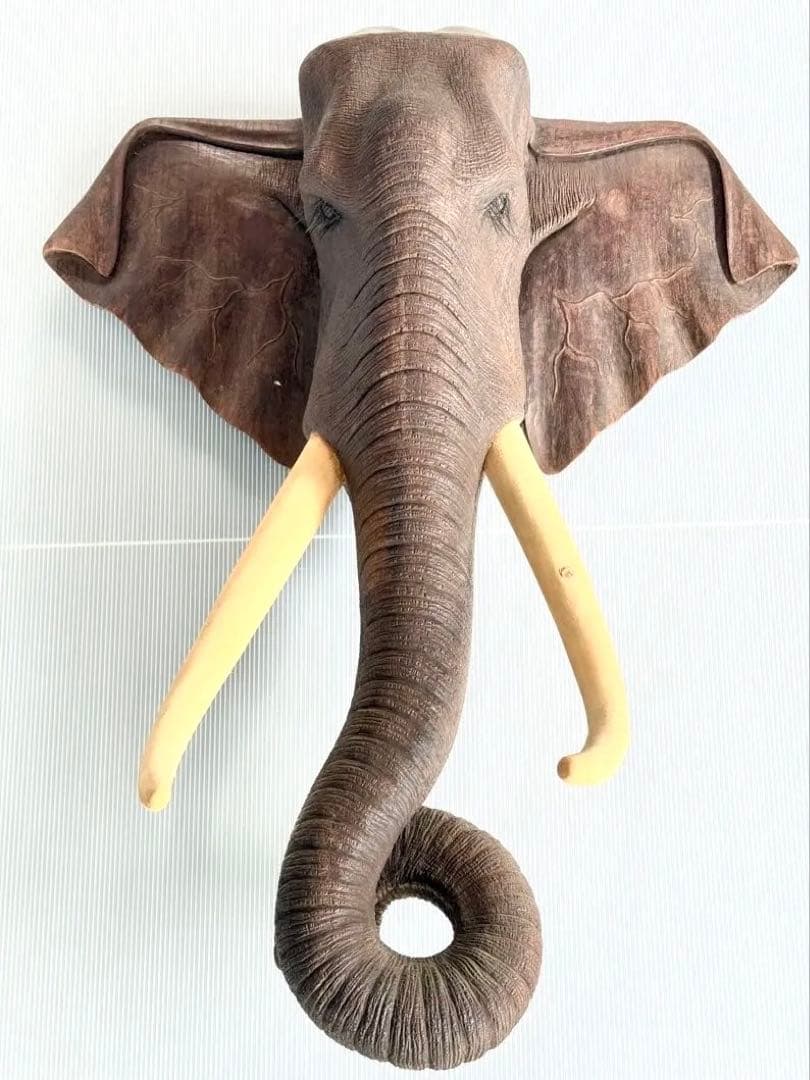 ハムタン サイズ大♪ リアル 彫刻 アンティーク 木製 ゾウ 象