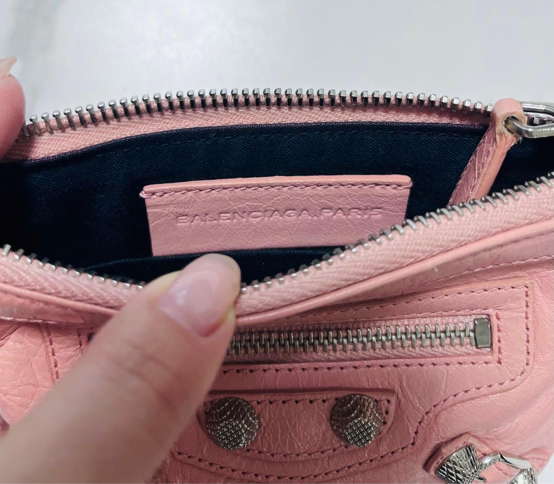 バレンシアガ　ケース　ミニウォレット　ミニポーチ　ピンク　美品