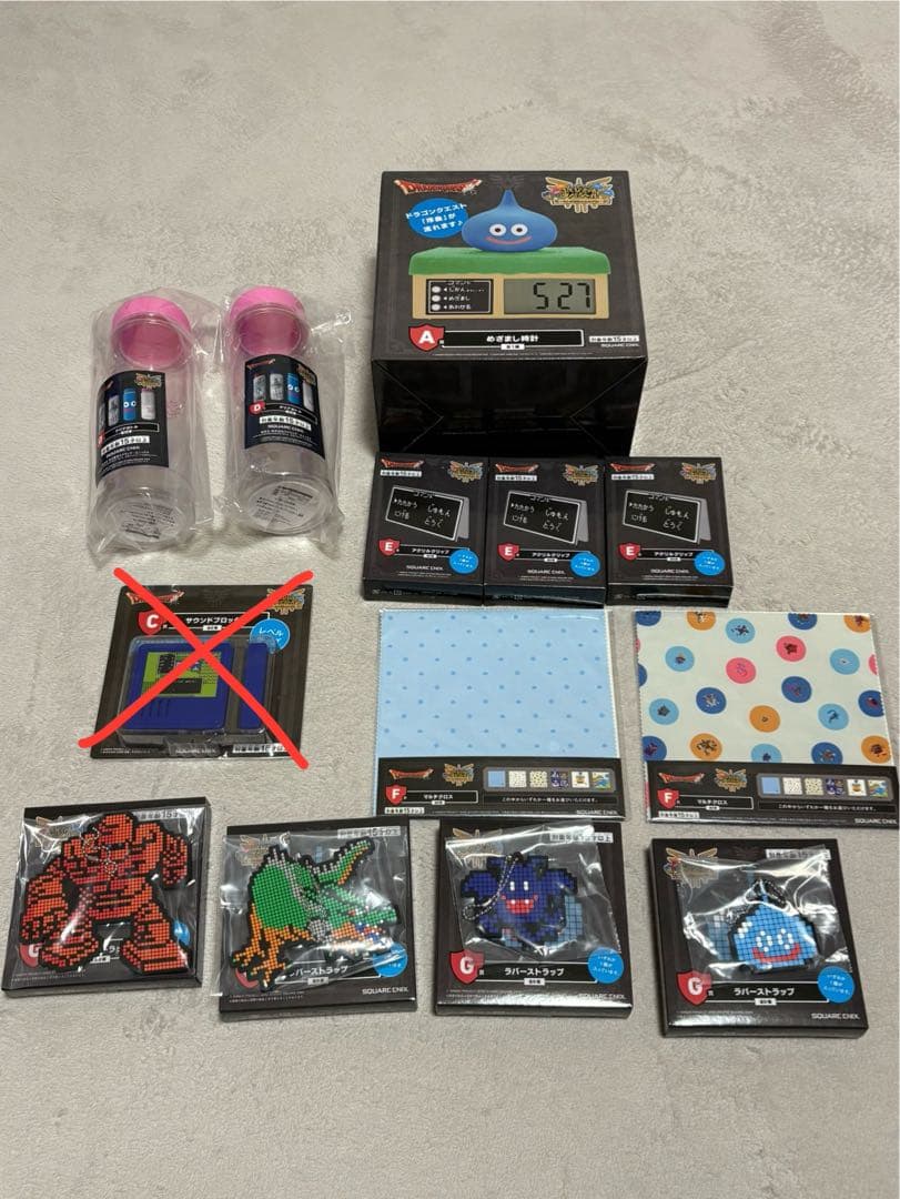 ドラゴンクエスト ふくびき所 目覚まし時計、アクリルクリップ他 計12点セット