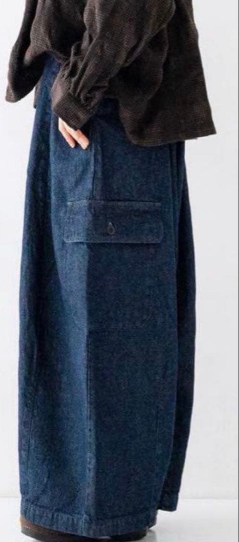 ネストローブnest Robeコットンデニムバレルパンツ美品