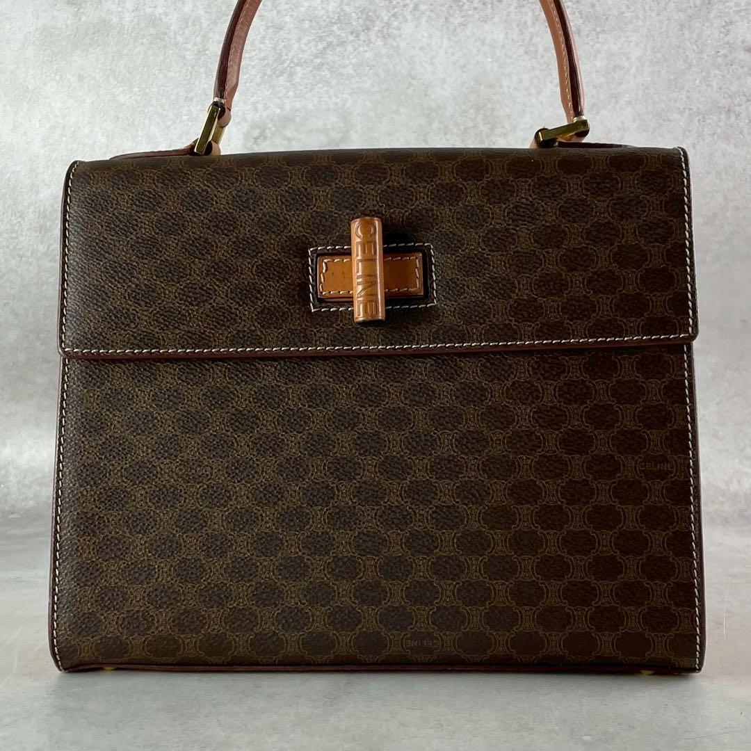 希少美品 CELINE セリーヌ マカダム ターンロック トートバッグ
