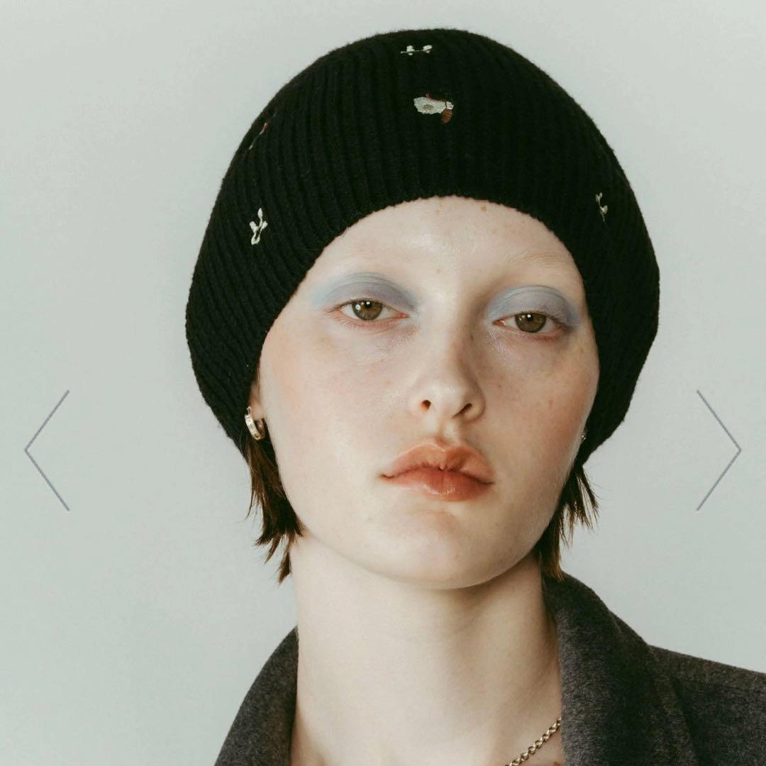 帽子 knuth marf /K motif beanie/BLACK