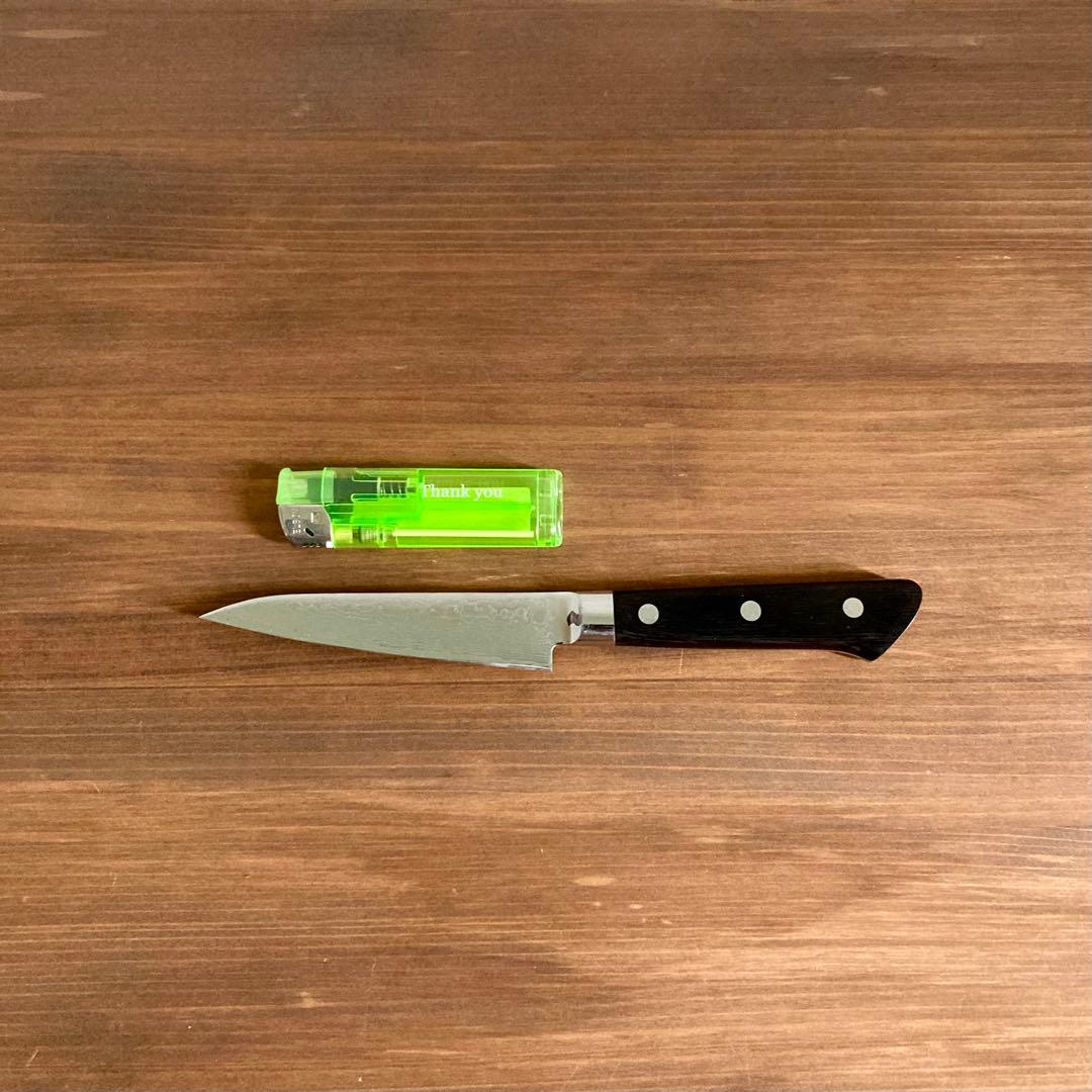 【熊本県伝統的工芸品】小山刃物 ペティナイフ ダマスカス 本通し 包丁 美品