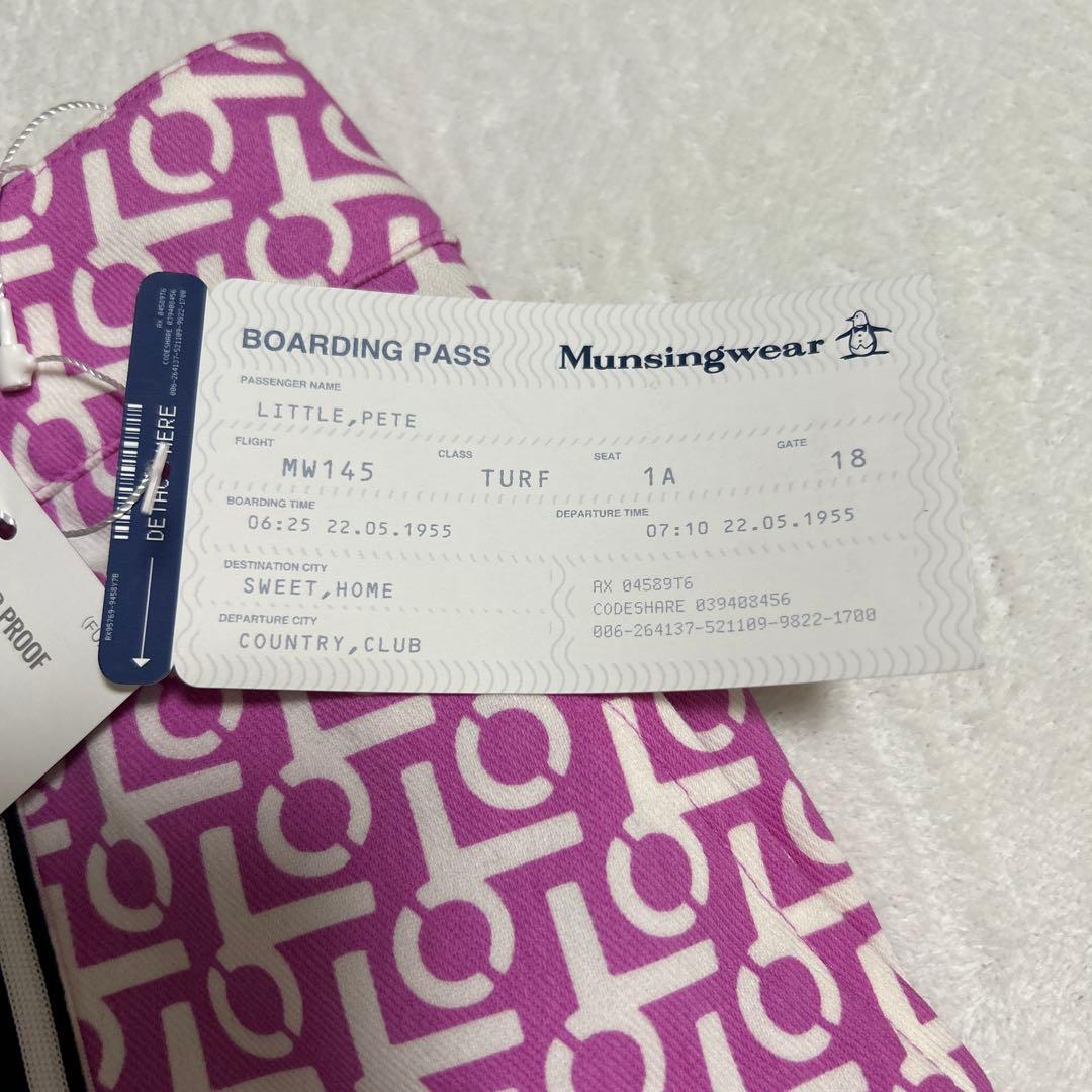 新品 Munsingwear ゴルフスカート モノグラム柄 パープル×ホワイト