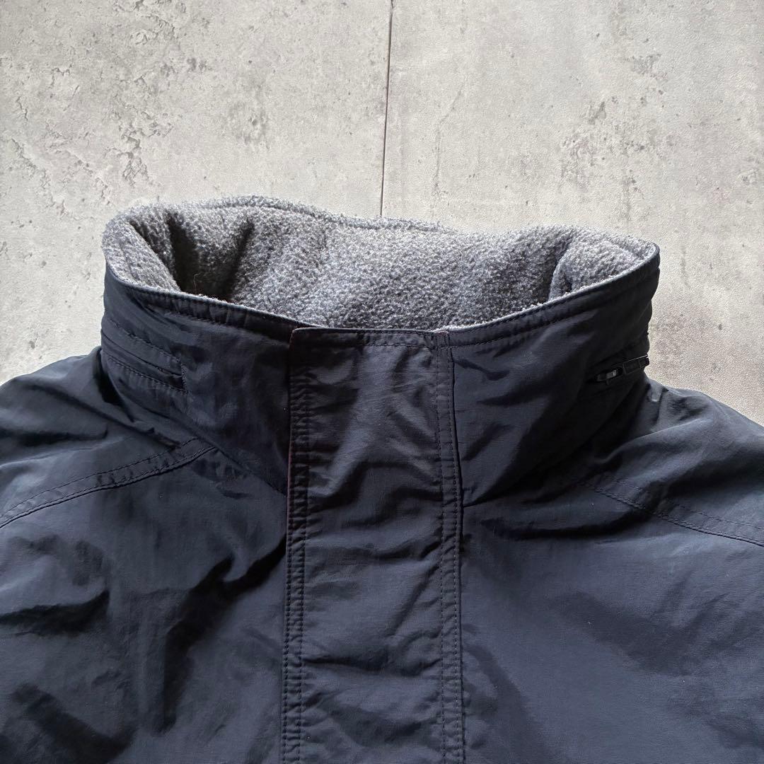 古着 eddie bauer ナイロンアノラック ハーフジップ 2XL 紺