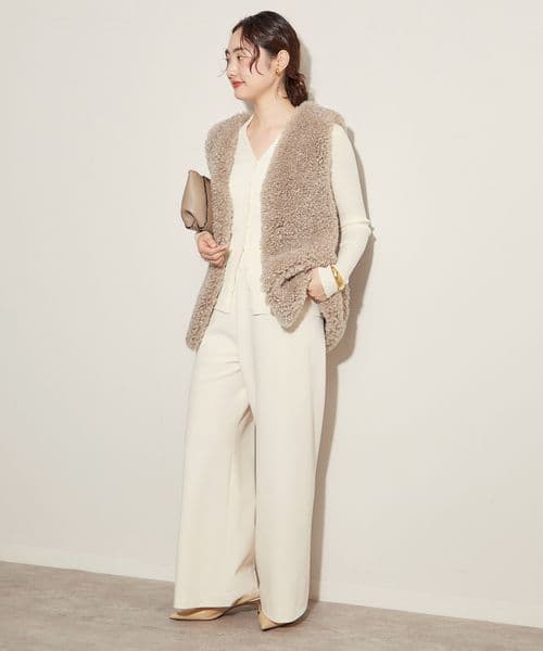 Plage FURLY ベスト ファーベスト ベージュ