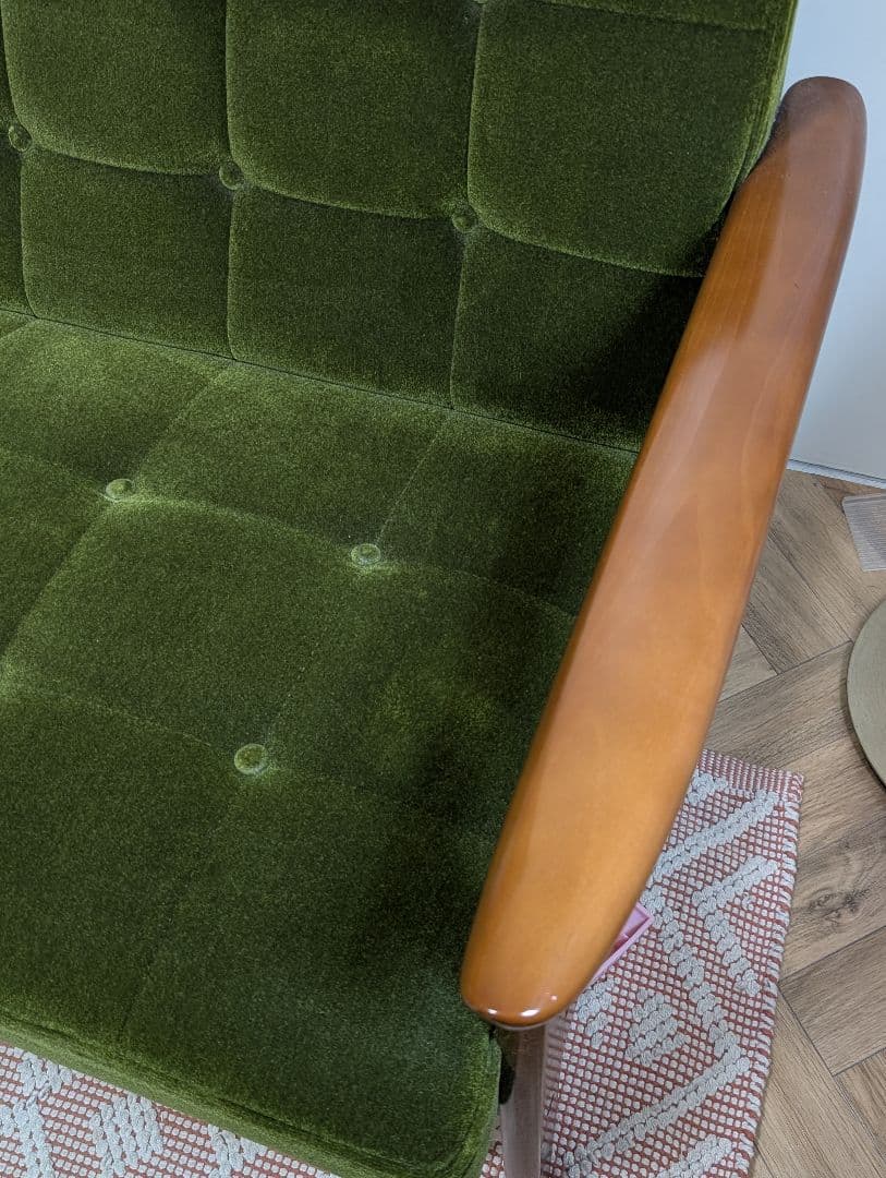 カリモク60 kチェア 2シーター モケットグリーン