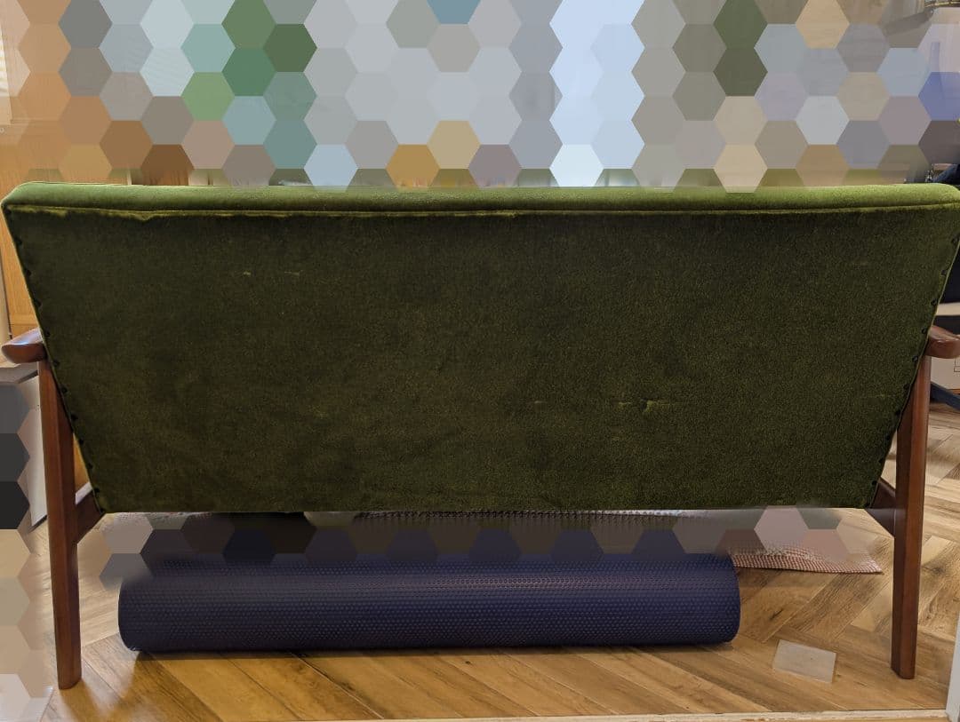 カリモク60 kチェア 2シーター モケットグリーン