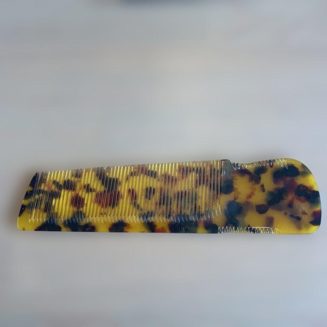 本ベッコウ　角度くし　理容師櫛