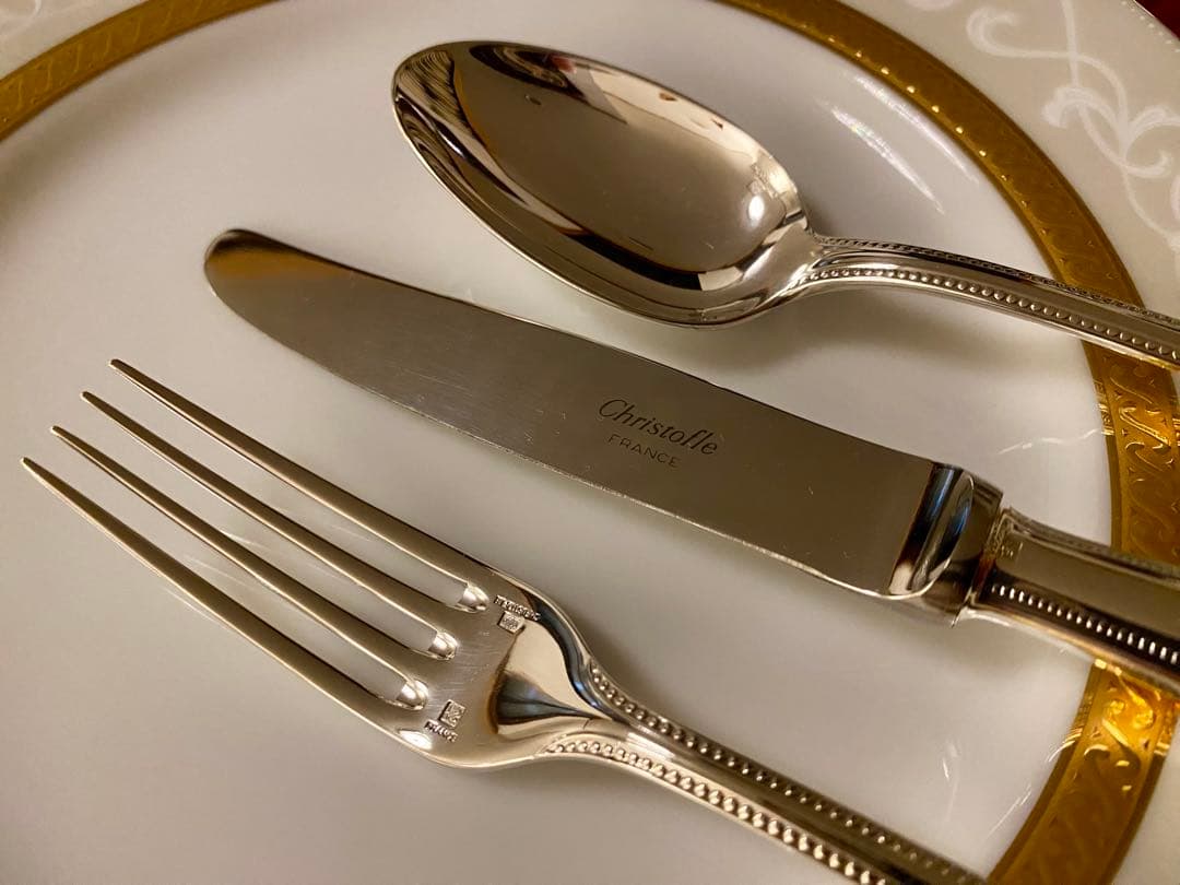 【☆希少な極美品☆】クリストフル パール デザートサイズカトラリーセット