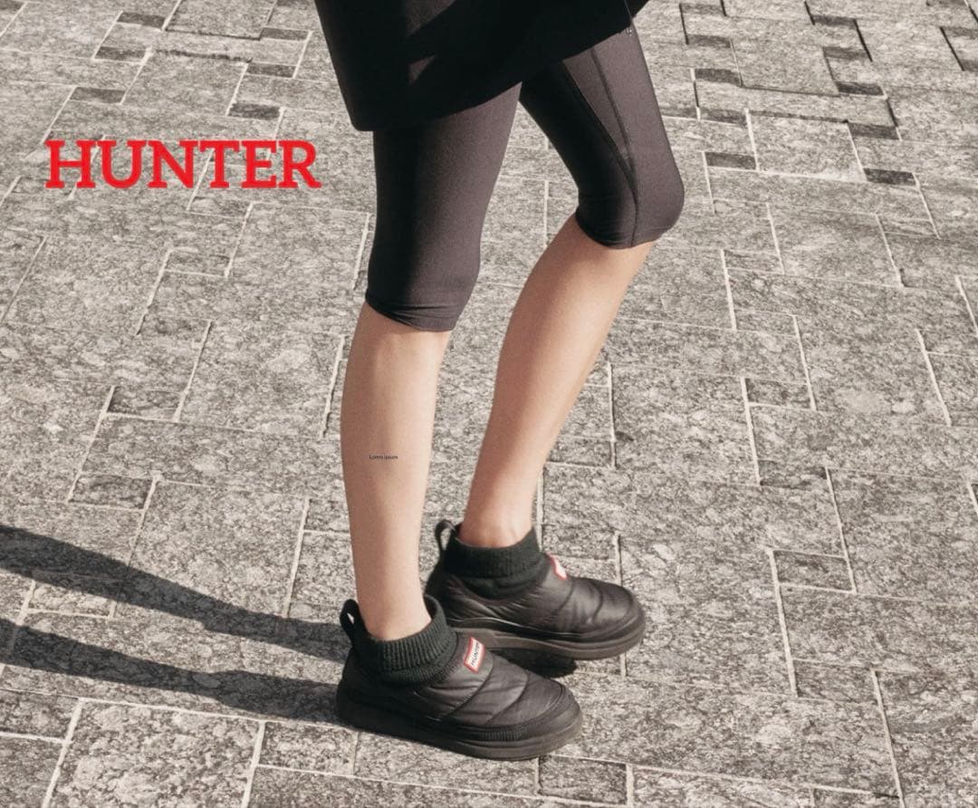 HUNTER ハンター インアウト パファー ニッテッド カフブーツ