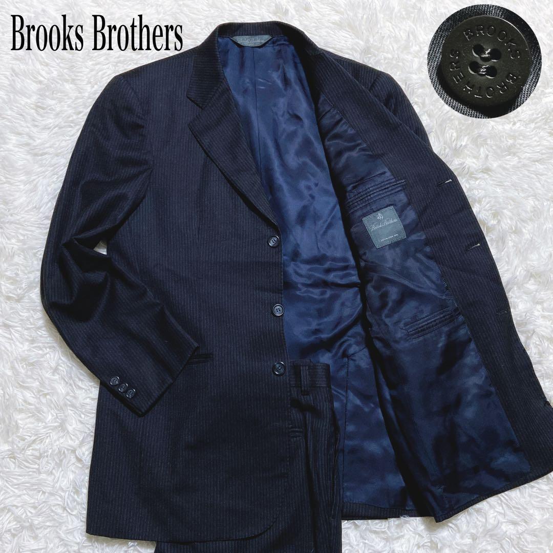 良品☆ブルックスブラザーズ　セットアップ　ストライプ　カシミヤ混　3B メンズ