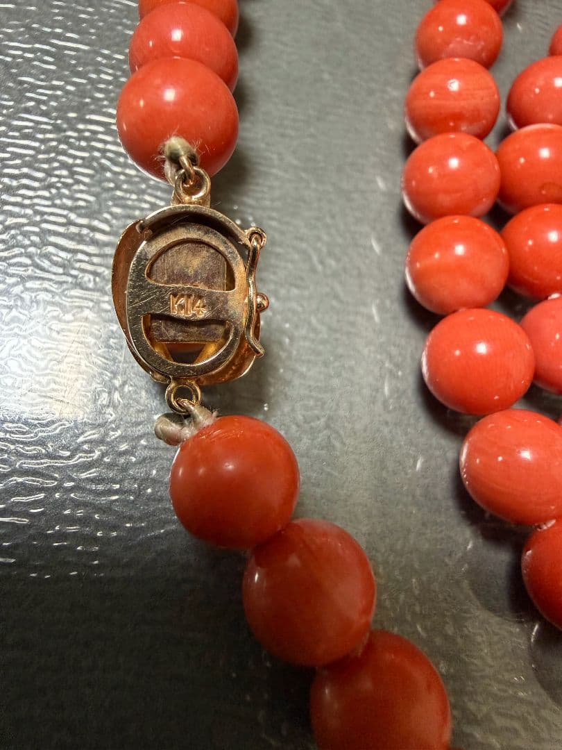 赤珊瑚ネックレス 14K 美品