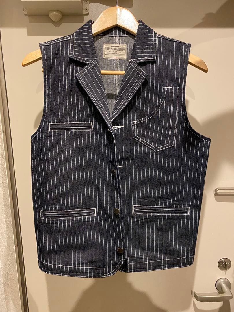 【新品同様】ヒッコリーパンツストライプデニム＆ストライプベスト セットアップ
