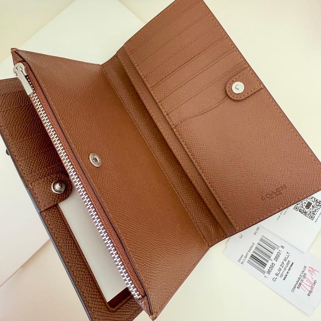COACH コーチ　スリムウォレット 長財布　ブラウン　茶色