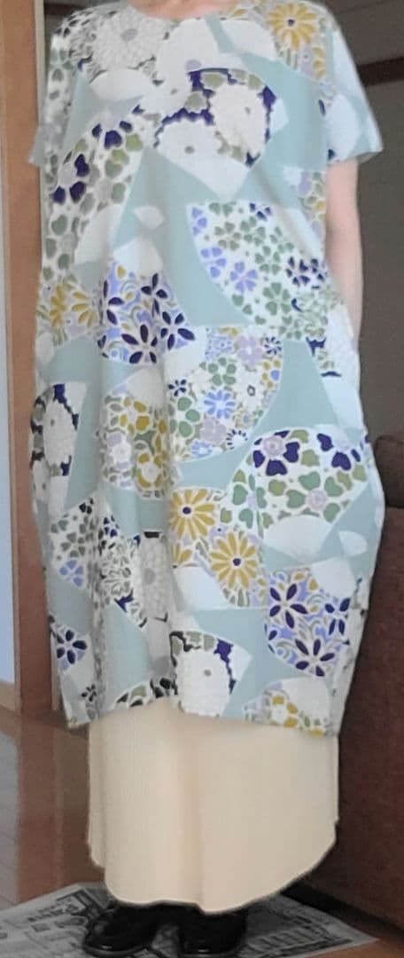 高島縮　SOU・SOU 花柄 ワンピース&えんゆう履きセット